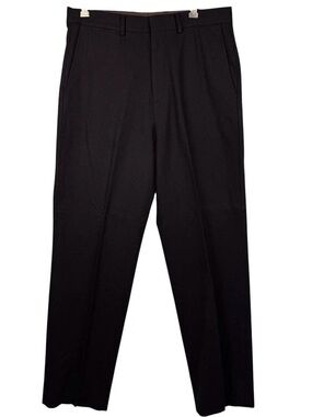 Men's Black Straight-Leg Dress Pants